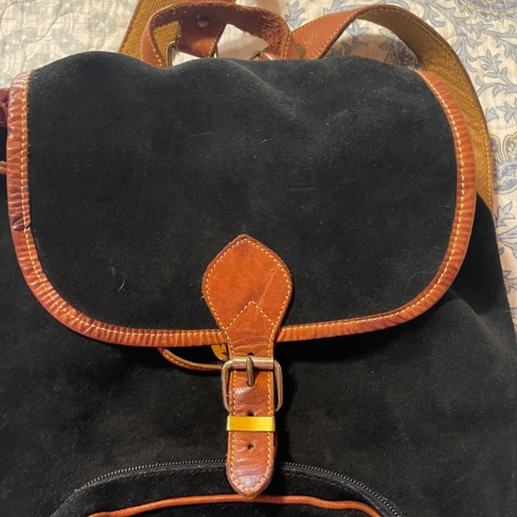 Vintage Eddie Bauer suede and leather backpack